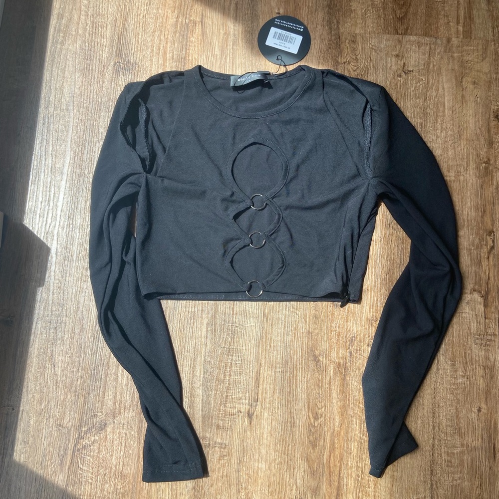 Black White Fox Crop Top